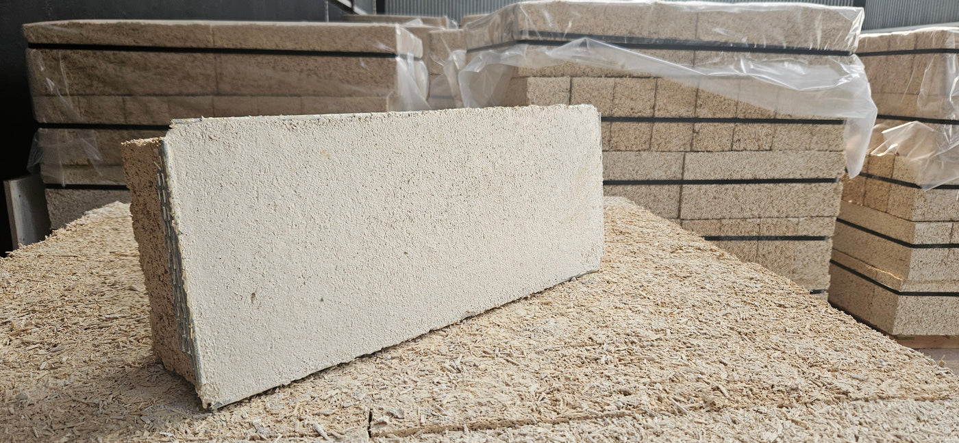 Hemp Lime Plaster on Hemp Block Product Sample