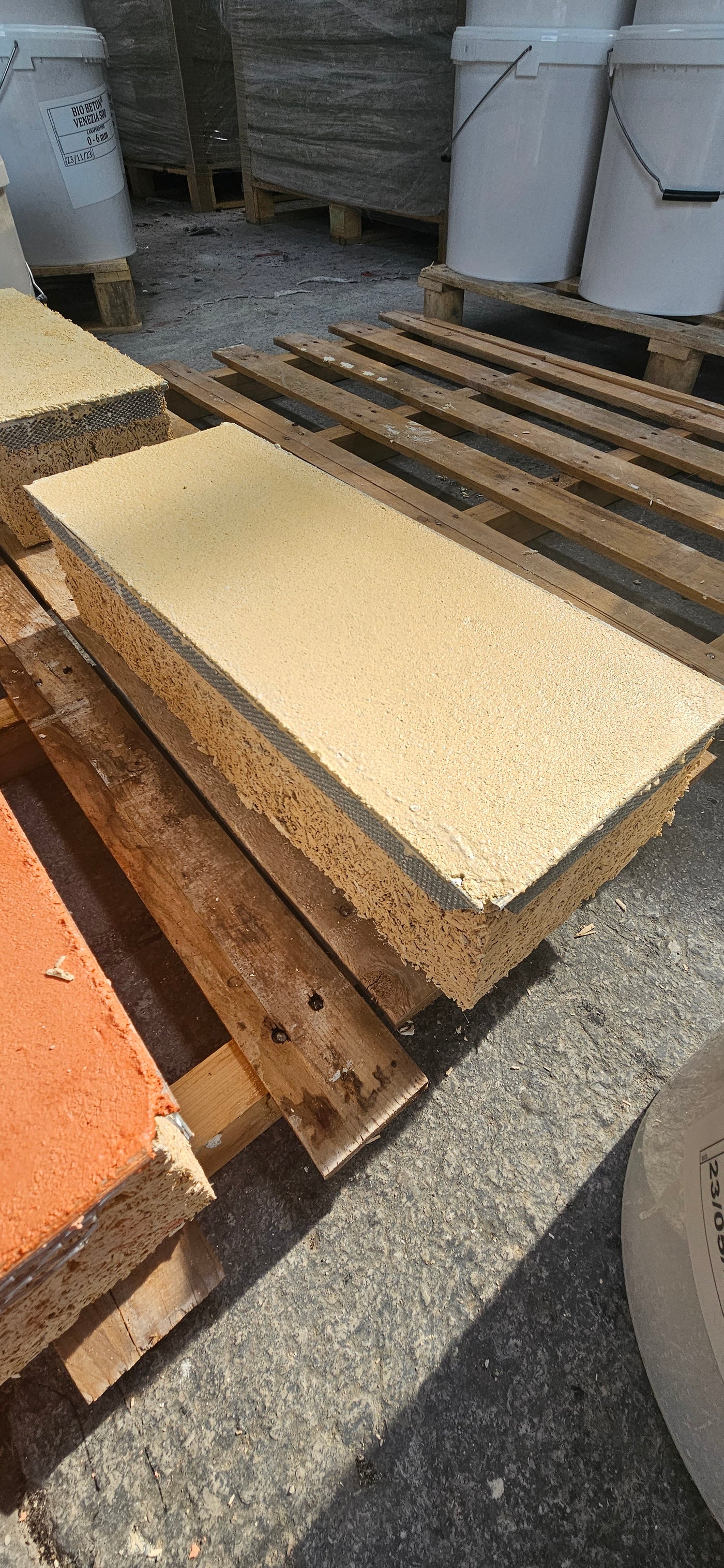 Hemp Lime Plaster on Hemp Block Product Sample